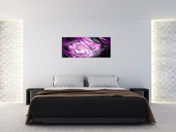 Tabloul cu abstracție frumoasă în violet (120x50 cm)