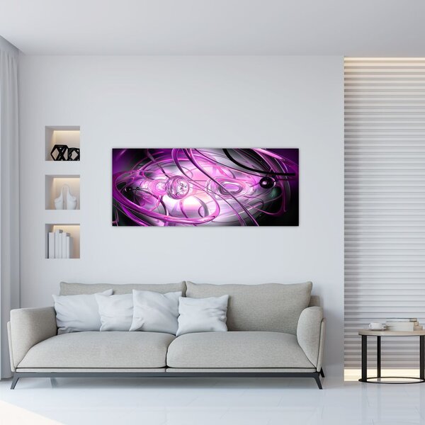Tabloul cu abstracție frumoasă în violet (120x50 cm)