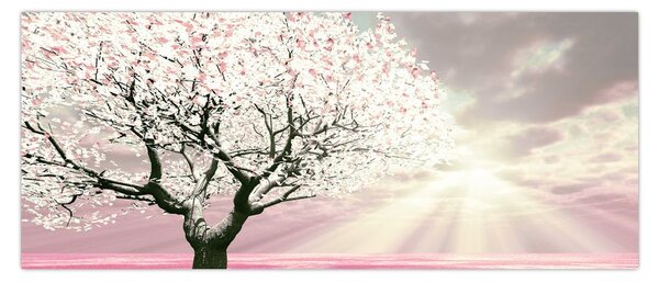 Tabloul copacului roz (120x50 cm)