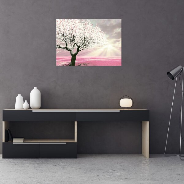 Tabloul copacului roz (70x50 cm)