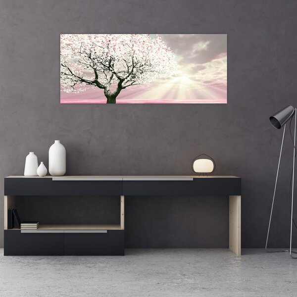 Tabloul copacului roz (120x50 cm)