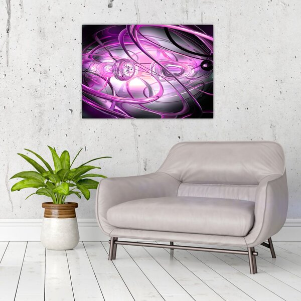 Tabloul cu abstracție frumoasă în violet (70x50 cm)