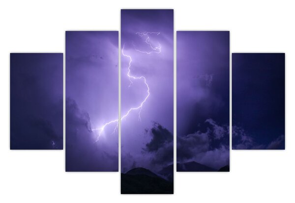 Tablou - cerul violet cu fulger (150x105 cm)