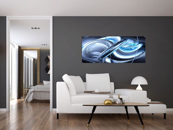 Tabloul cu abstracție albastră (120x50 cm)