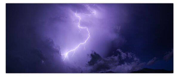 Tablou - cerul violet cu fulger (120x50 cm)