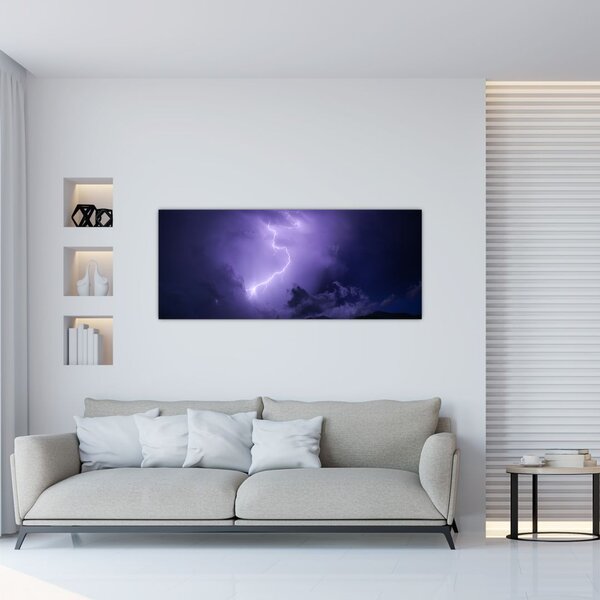 Tablou - cerul violet cu fulger (120x50 cm)