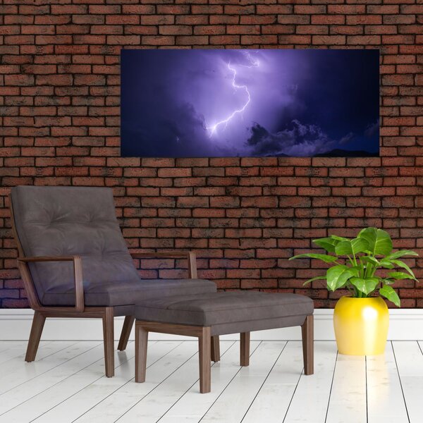 Tablou - cerul violet cu fulger (120x50 cm)