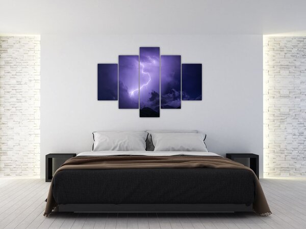 Tablou - cerul violet cu fulger (150x105 cm)