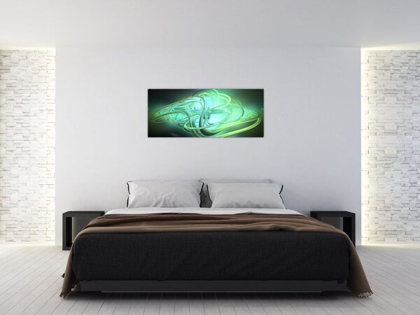 Tabloul cu abstracție verde (120x50 cm)