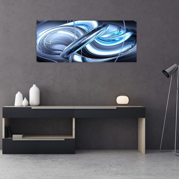 Tabloul cu abstracție albastră (120x50 cm)