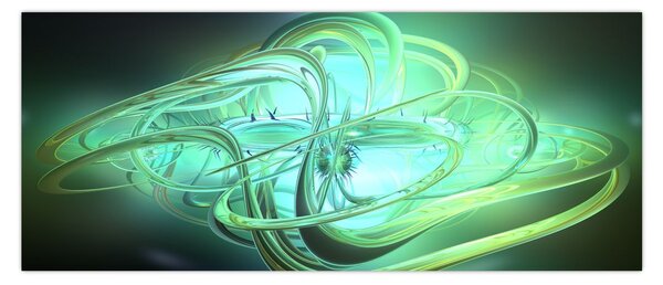 Tabloul cu abstracție verde (120x50 cm)