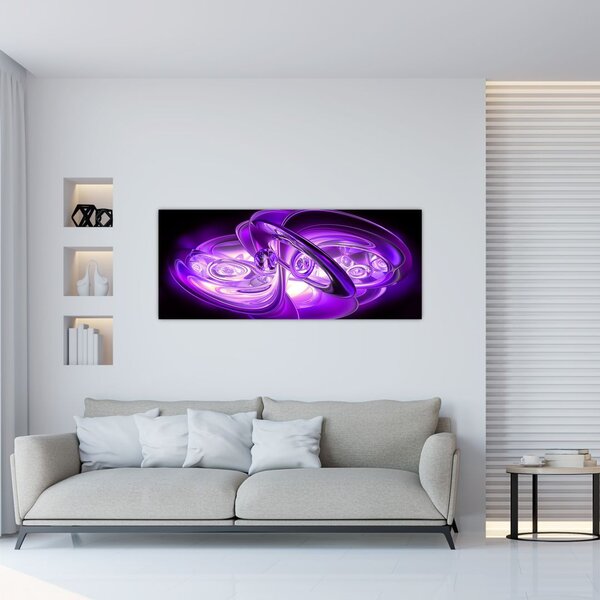 Tabloul fractalilor în violet (120x50 cm)