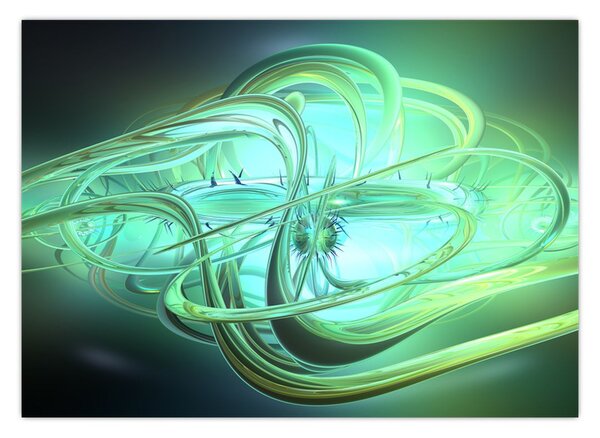 Tabloul cu abstracție verde (70x50 cm)