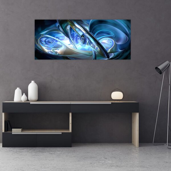 Tabloul fractalilor în albastru (120x50 cm)