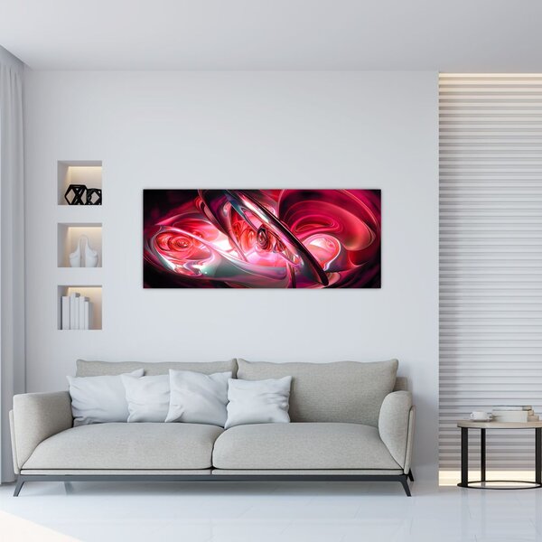 Tabloul fractalilor în roșu (120x50 cm)