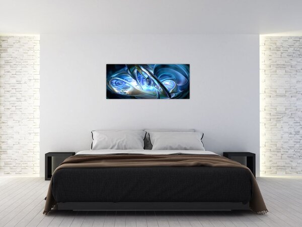 Tabloul fractalilor în albastru (120x50 cm)