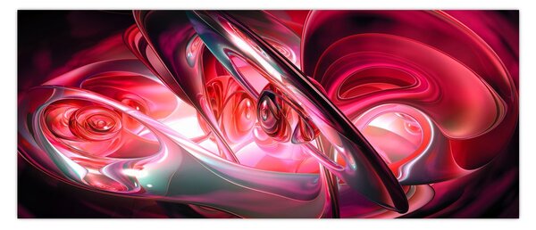 Tabloul fractalilor în roșu (120x50 cm)