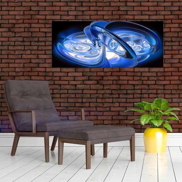 Tabloul abstract albastru (120x50 cm)