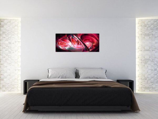 Tabloul fractalilor în roșu (120x50 cm)