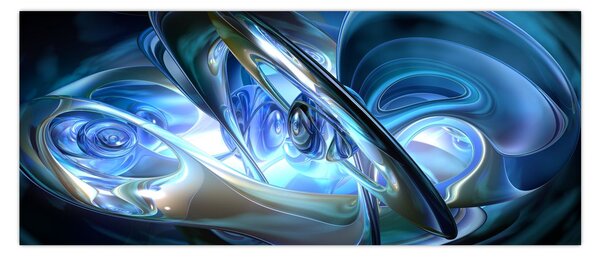 Tabloul fractalilor în albastru (120x50 cm)