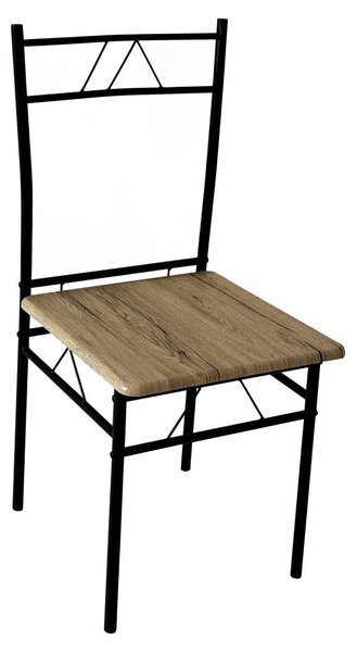 Set mobilier sufragerie Pacientes (stejar deschis + negru) (pentru 4 persoane). 1116437