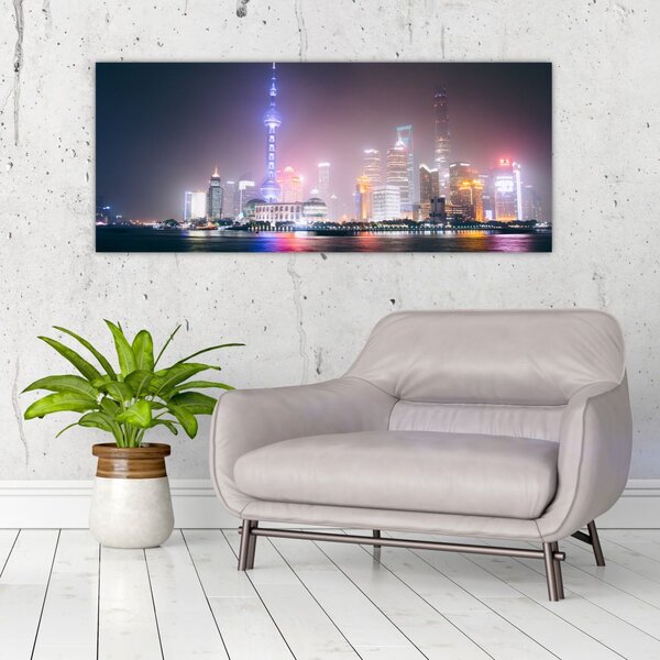 Tabloul Shangai nocturn (120x50 cm)