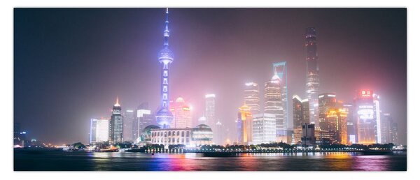 Tabloul Shangai nocturn (120x50 cm)