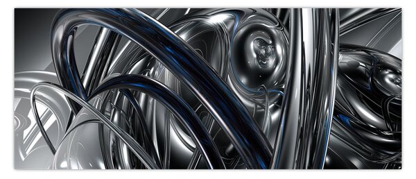 Tabloul cu abstracție gri cu albastru (120x50 cm)