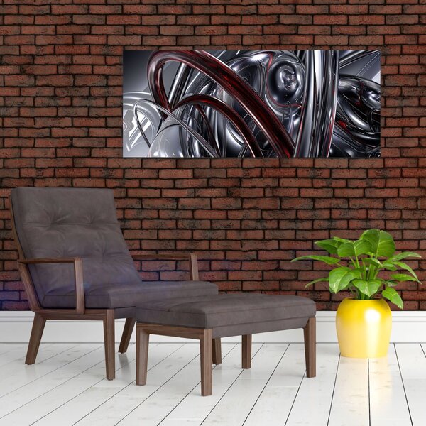 Tabloul cu abstracție în gri (120x50 cm)
