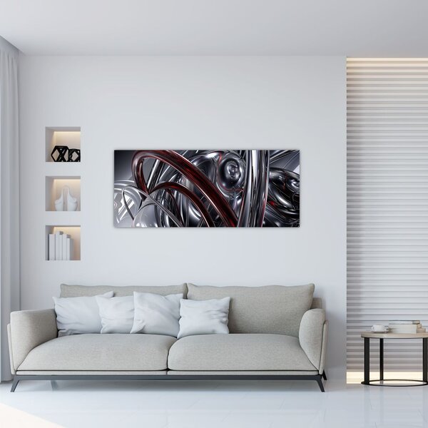 Tabloul cu abstracție în gri (120x50 cm)