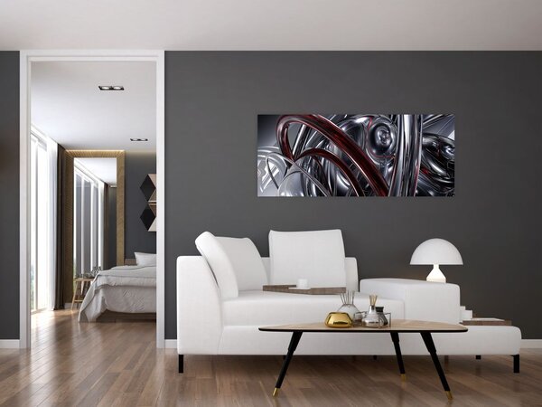 Tabloul cu abstracție în gri (120x50 cm)