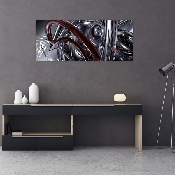 Tabloul cu abstracție în gri (120x50 cm)