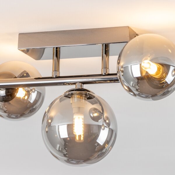 Brilagi - Lustră LED aplicată MILLA 7xG9/3W/230V, negru cromat/sticlă fumurie