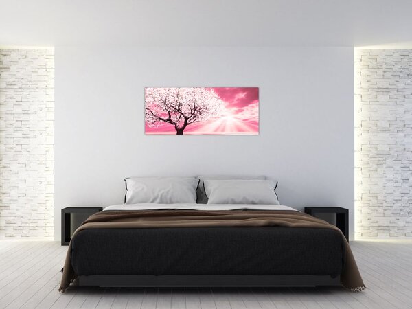 Tabloul cu pomul roz (120x50 cm)