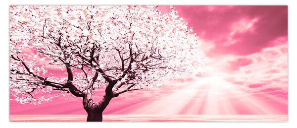 Tabloul cu pomul roz (120x50 cm)