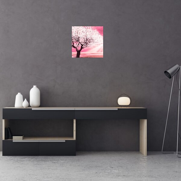 Tabloul cu pomul roz (30x30 cm)