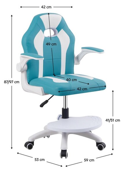 Scaun rotativ copii Ramin (albastru + alb) . 1116466