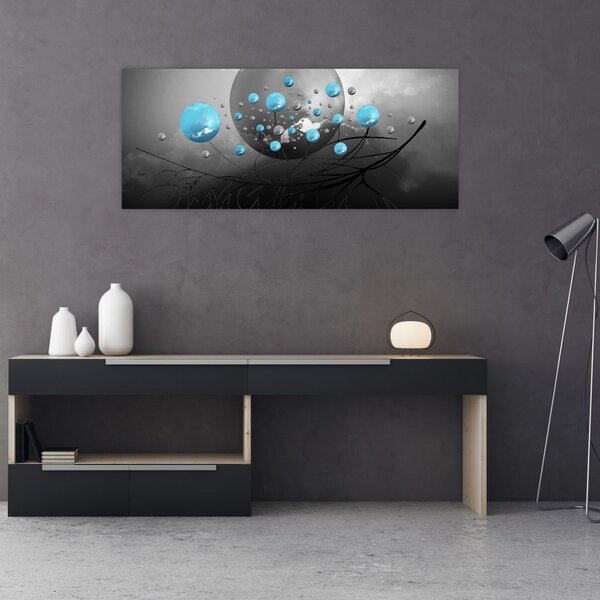 Tabloul - bile abstracte albastru deschis (120x50 cm)