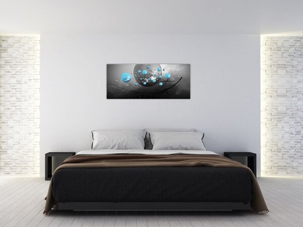 Tabloul - bile abstracte albastru deschis (120x50 cm)