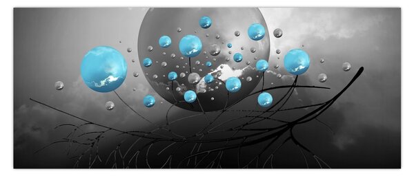 Tabloul - bile abstracte albastru deschis (120x50 cm)