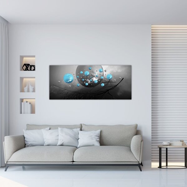 Tabloul - bile abstracte albastru deschis (120x50 cm)