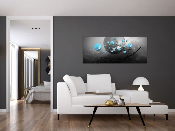 Tabloul - bile abstracte albastru deschis (120x50 cm)