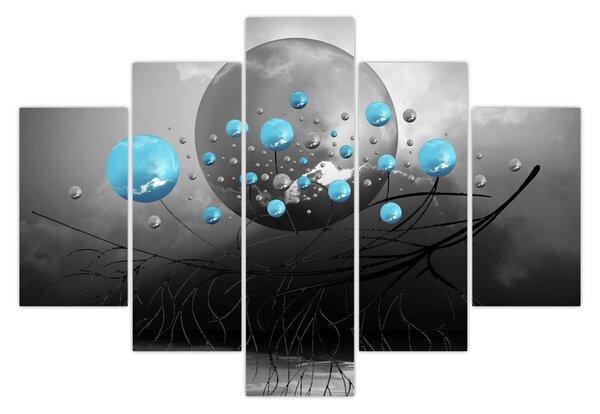 Tabloul - bile abstracte albastru deschis (150x105 cm)