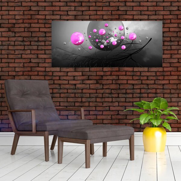 Tabloul cu bile roz (120x50 cm)