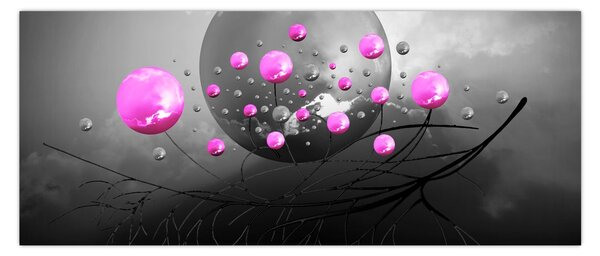 Tabloul cu bile roz (120x50 cm)