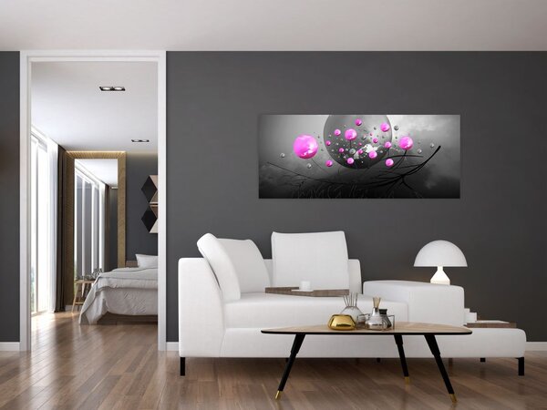 Tabloul cu bile roz (120x50 cm)
