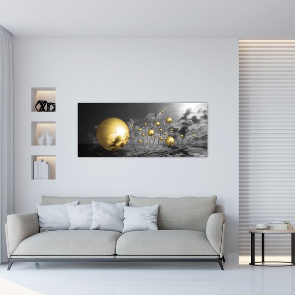 Tabloul bilelor în ocru (120x50 cm)