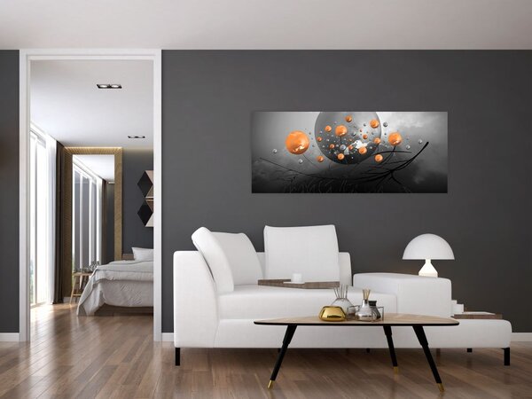 Tabloul cu bile portocalii (120x50 cm)