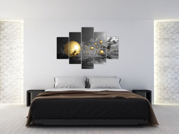 Tabloul bilelor în ocru (150x105 cm)