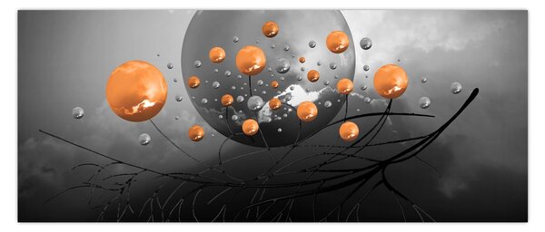 Tabloul cu bile portocalii (120x50 cm)